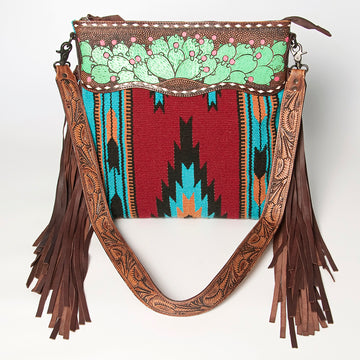 American Darling Signature Crossbody Hand Tooled Saddle Blanket Genuine Leather Western Women Bag Handbag Purse | for Cute